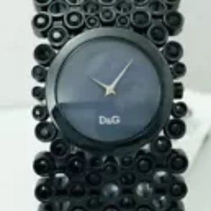 Dolce & Gabanna Vintage Women's Risky Black Rhinestone Stainless Steel Watch